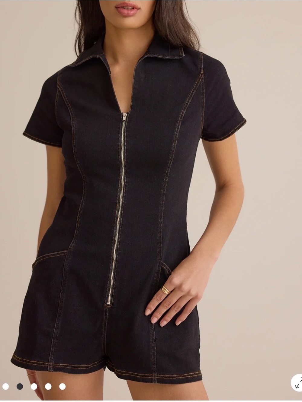 Altard state Kyleigh Zip-Up Denim Romper